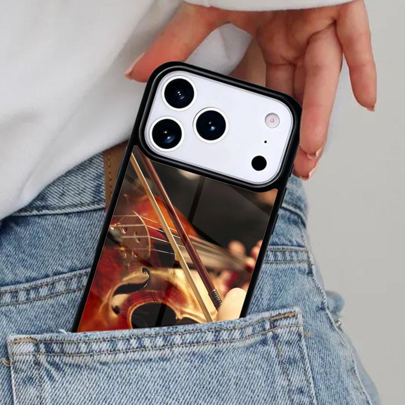 Musical Violin Guitar Phone Case for iPhone 17ProMax 12 13 14 15 16e 17 Pro Max Plus Air Cover
