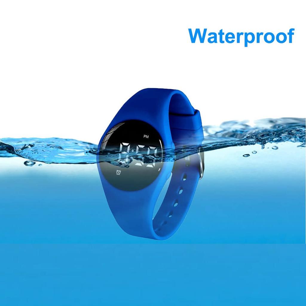 E-vibra Potty Training Watch - Waterproof, Quiet Vibrating Alarm Wristband - Rechargeable Medical Alert Watch - with Alarm and Lock Screen (Purple)