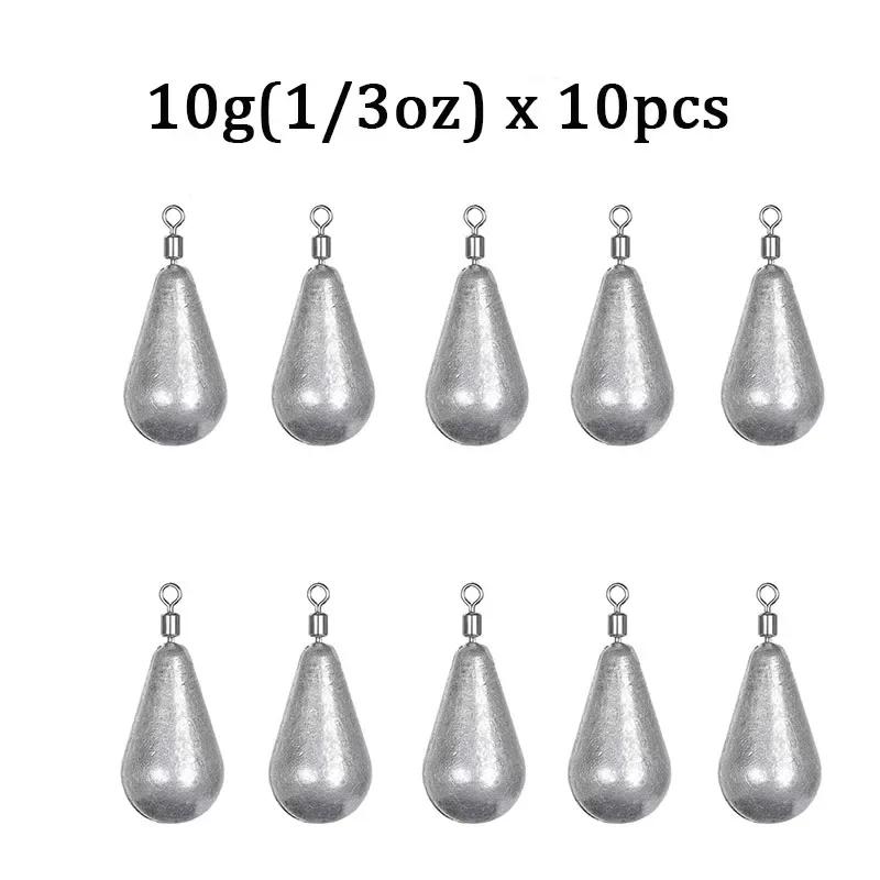 10pcs/lot Fishing Weight Sinkers 3.5g 5g 7g 10g 14g 20g Soft Bait Sinker Bass Fishing Tackle Accessories