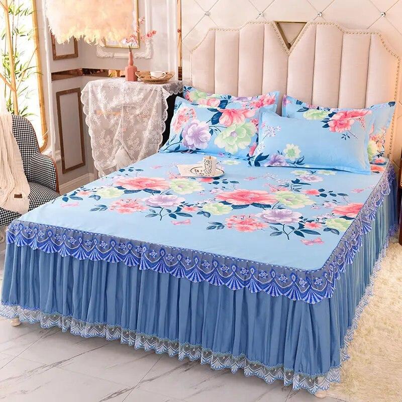 Cool Bed Skirt Lace Bedspread Princess Style Bedding Sets with Pillowcases Beautiful Bed Spreads Queen King Size Beddings