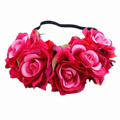 Halloween Rose Hair Band Hair Hoop Cosplay Costume Party Flannel Flowers Crown Headband Festival Hair Garland Wedding