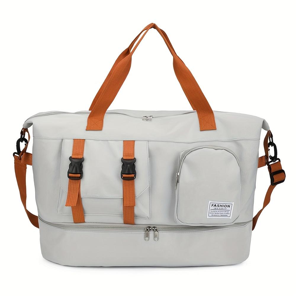 

Oxford Fabric Travel Bag Large Capacity Multi-Functional Shoulder Sports Gym Bag with Separate Shoe Compartment серый
