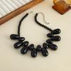 Exaggerated Water Drop Resin Pendant Choker Necklace Women Boho Clavicle Chain Statement Jewelry Gift