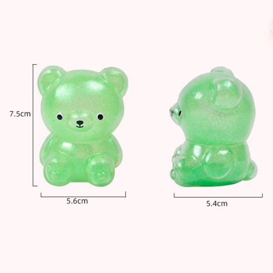 1/4 Stück Cartoon Bär Quetschspielzeug Langsam zurückfedernd Weich TPR Stress Angst Abbau Tragbar Kinder Jugendliche Erwachsene Bunt Tier Squishies Sensorisches Fidget Spielzeug