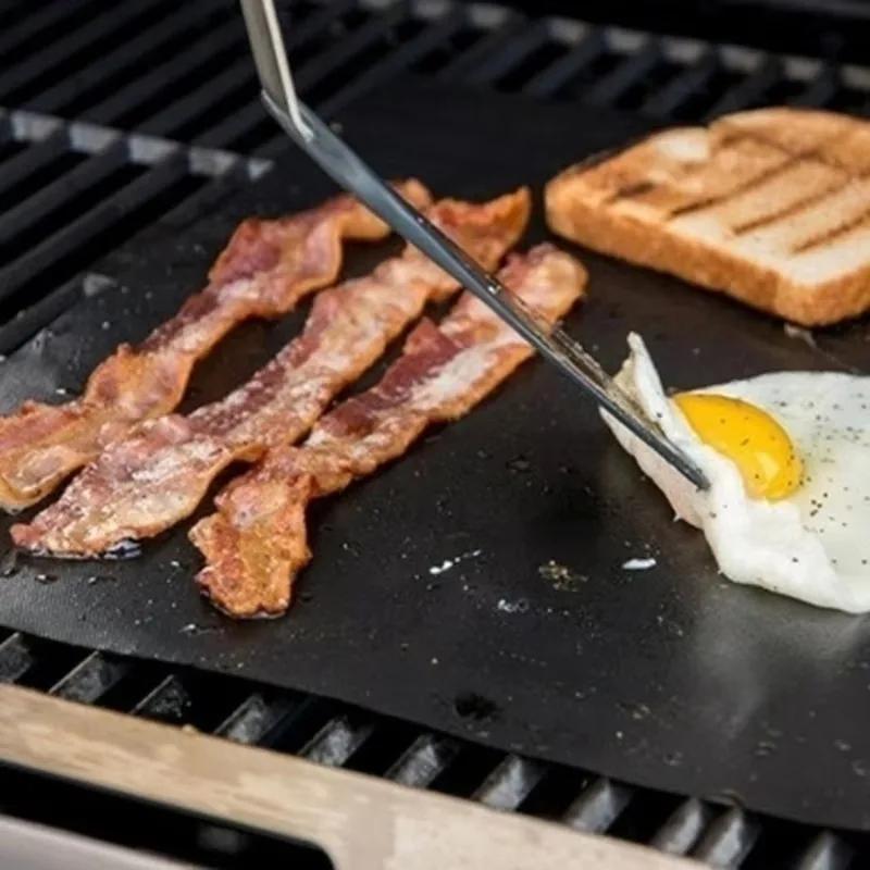 1/2 stk Ovnmatte Familieselskap Non-stick Teflon BBQ-underlag Grillfolie Motstandsdyktig Grillmatte Glassfiber Grillmatter Gjenbrukbar
