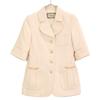 Gucci 643288 21AW Ivory Wool 100% Horsepit Gold Button Short Sleeve Jacket Jacket 36 IvoryUsed