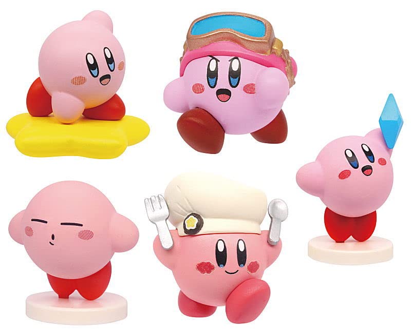 Kirby of the Stars Round Mascot A Collection of All of 5 Gachapon Capsule Toy - Kirbys! [Set (Complete)]