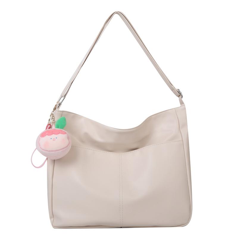 Atmospheric commuting solid color simple texture shoulder messenger bag 2025 spring and summer new foreign style tote bag fashionable women