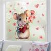 PVC Valentine's Day Window Stickers Animals Cats Bears Mice Cartoon Electrostatic Decal  for Home