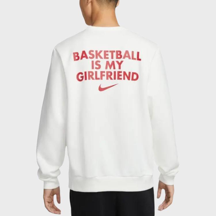 Nike Logo Casual Comfortable Letter Long Sleeve Spliced College Sweatshirt Men Sweatshirt White IB5504133