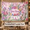 Floral Garden (144) Theme Personalized Tapestry Custom Name Text Wall Hanging Tapestry Home Background Decoration