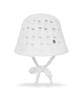 Bajal Va Curved Oval Metallic Knit Punching Bucket Hat White
