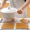 Wooden Insulated Cute Animal Thick with Kitchenware Coaster, Mat, Design, Placemat, Non-Slip Pad, (Apple)