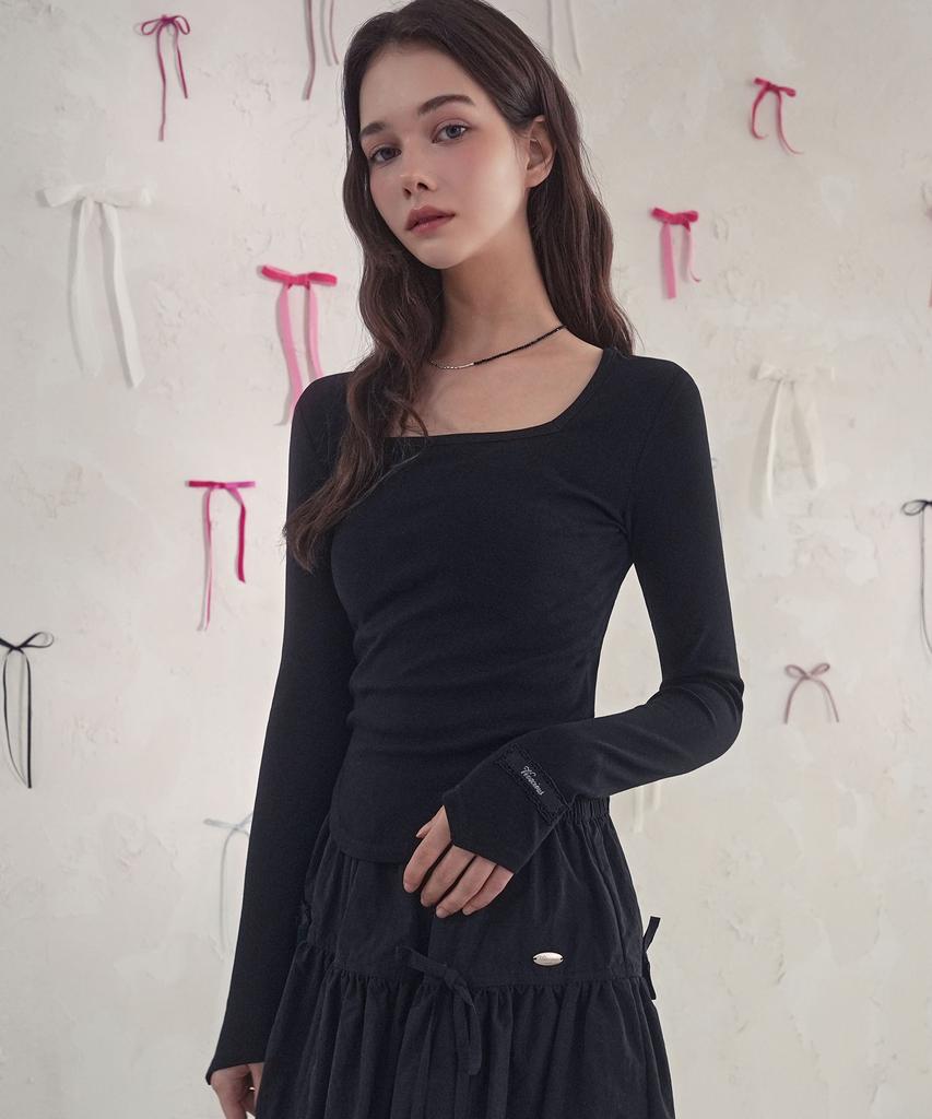 VIVACIOUS Square Neck Tee_2Colors