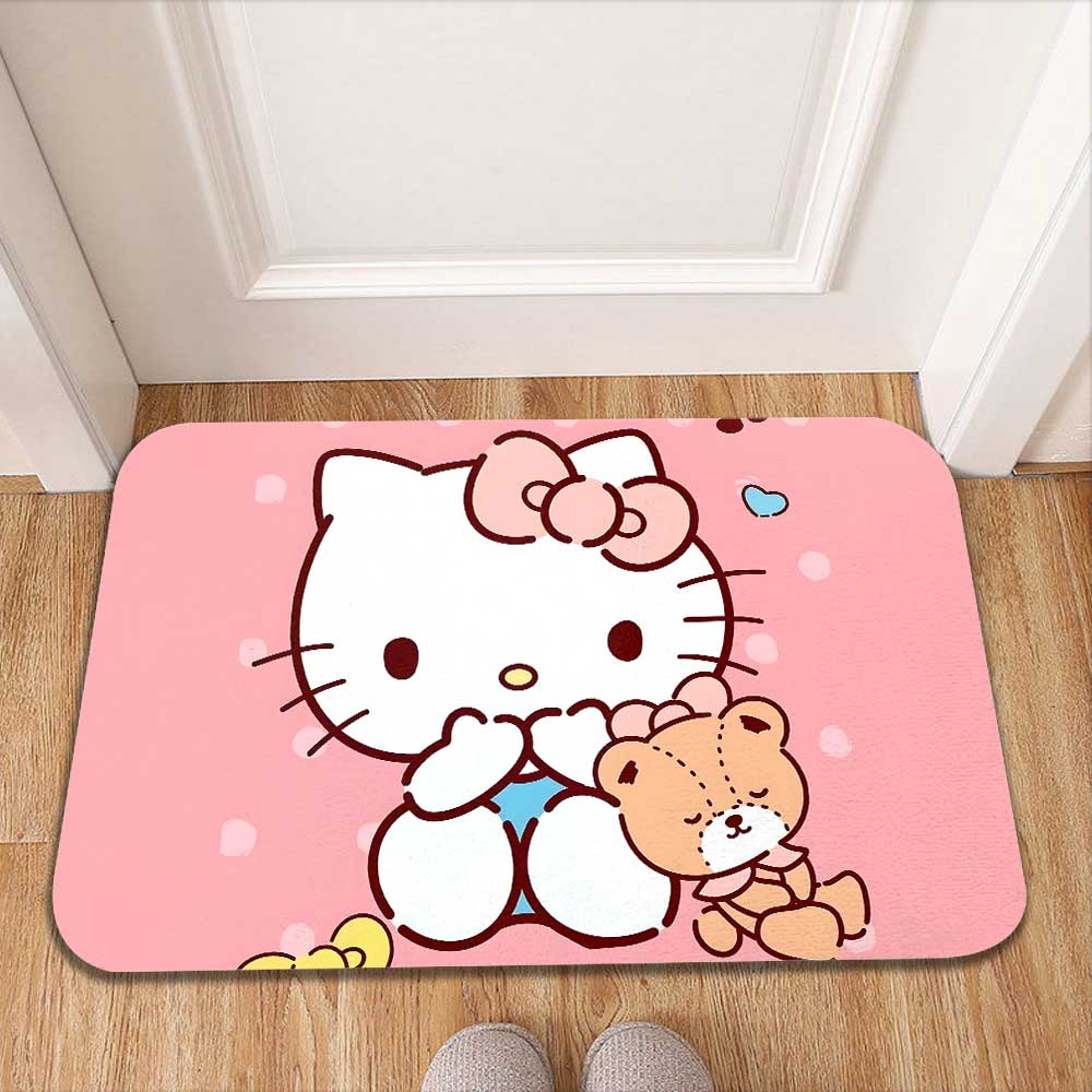 

Kawaii Kitty Absorbent Floor Mat Bath Mats Non Slip Carpet Washable Non-slip Kitchen Rug Modern Home Decoration Living Room Rugs 40cm x 60cm