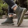 Handmade Men's High-top Boots Ankle Leather Shoes Outdoor Hiking Boots Sneakers Footwear Autumn & Winter