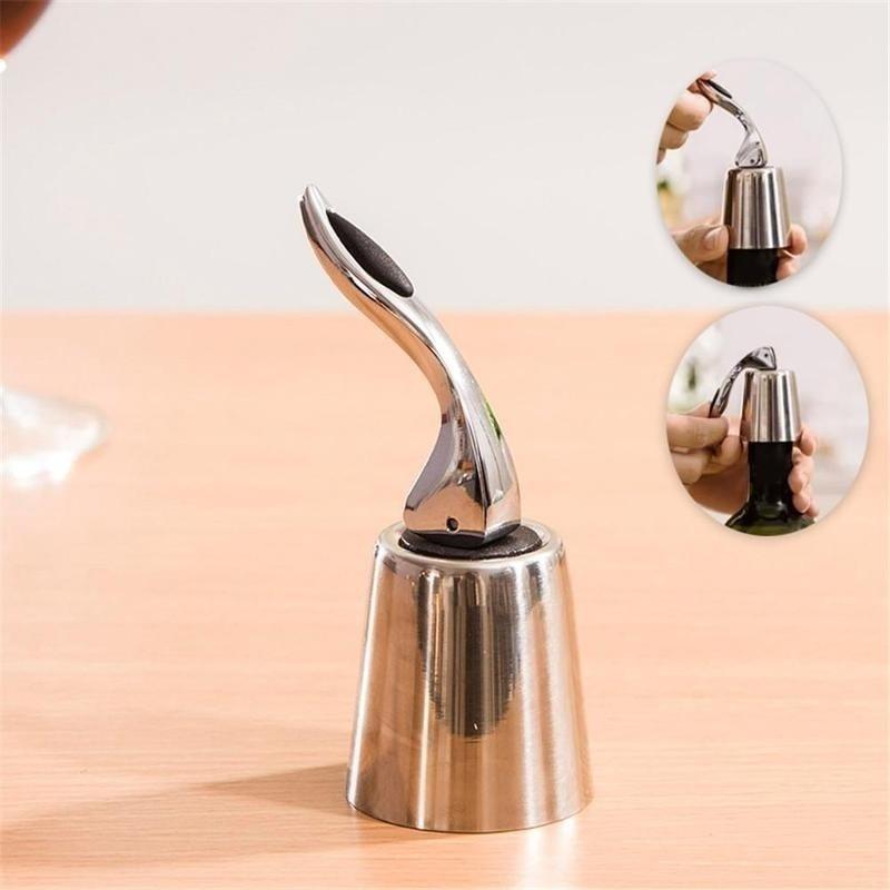 Stainless Steel Vacuum Sealed Red Wine Champagne Storage Bottle Stopper Sealer Caps