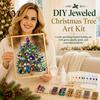 Kreatives Weihnachtsgeschenk für die Familie DIY Falscher Kristall Perlenmalerei Baum Set, Funkelndes Feiertags Künstlerisches Edelstein Set Bastelset, 3D Edelsteinperlen