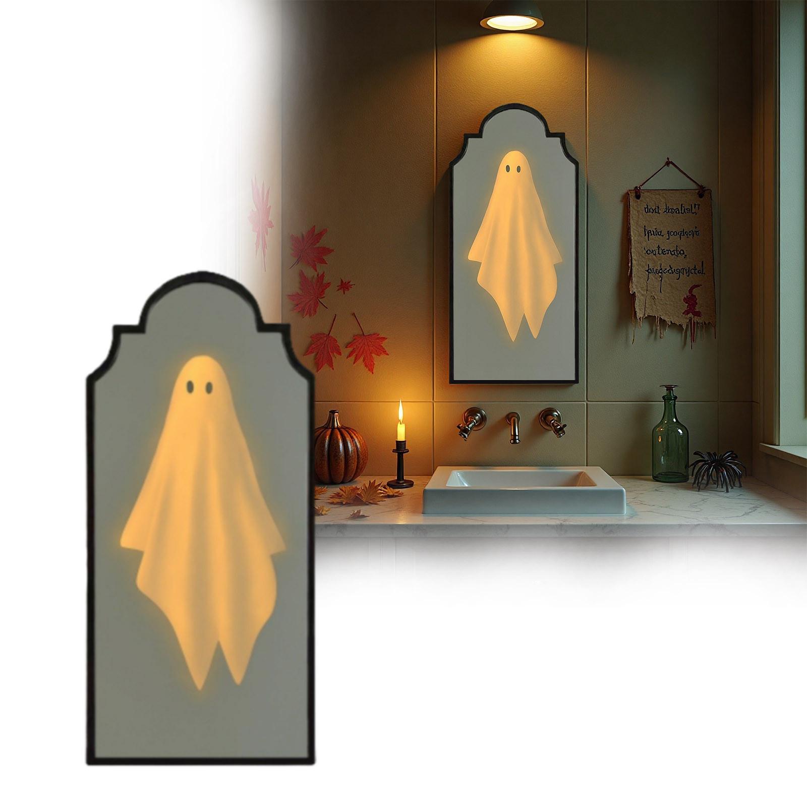 

Halloween Novelty Mirror With Creepy Eyes, Ologram Mirror LED Lit, Spooky Haunted House Apparition For Indoor/Outdoor 30cm One Size