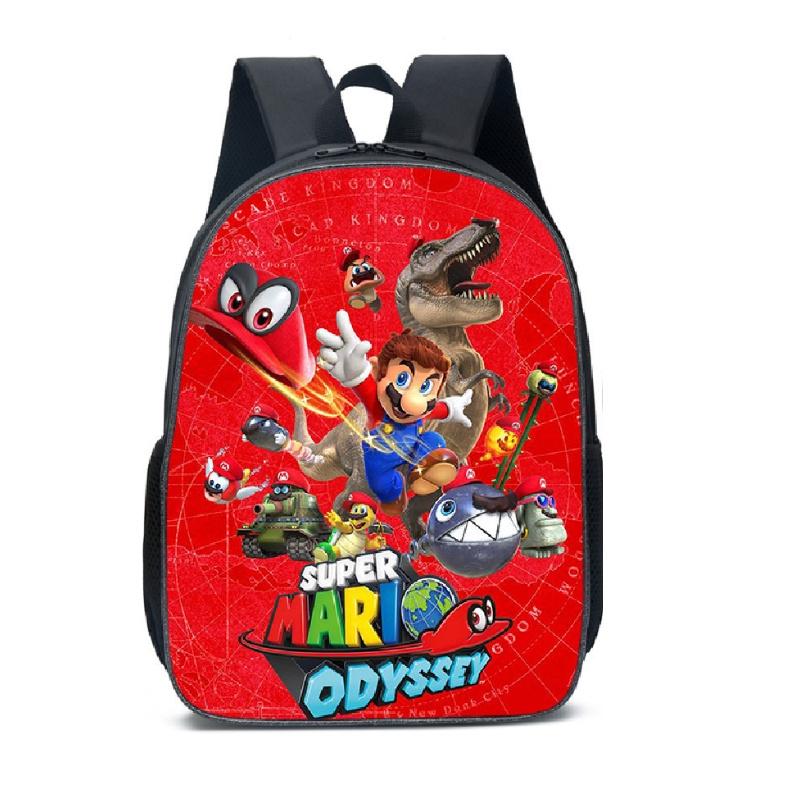 New Arrival Mario Cartoon Backpack For Elementary And Middle School Students Lunch Bag And Pencil Case Included