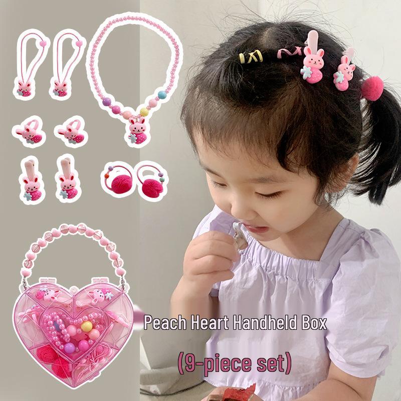 Coffret Cadeau Bijoux de Princesse pour Filles: Collier, Bracelet, Bague, Pince et Attache Cheveux