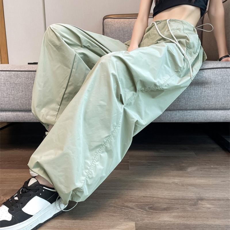 Pantaloni Casual Largi Solizi la Modă Femei Streetwear Subțiri cu Talie Înaltă Pantaloni cu Picior Larg Doamnă de Birou Drepți Harlan Pantaloni Sport Femei 24273
