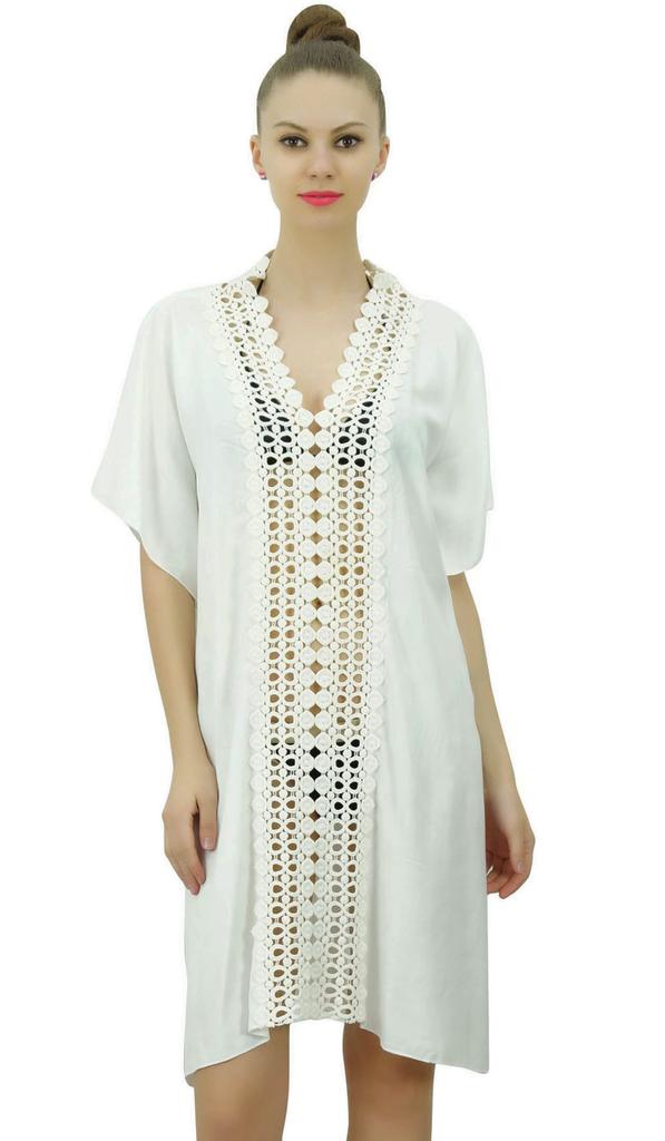 Bimba Women's Bikini Swimwear Cover-Up Summer Beach Tunic Dress Kaftan