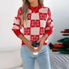 Women's T-Shirt Vintage Floral Print Round Neck Loose Long Sleeve Mid-Length Thumb Leak Top
