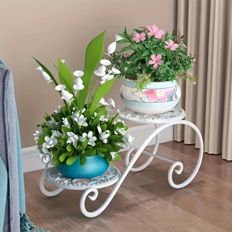 1 шт., Двухъярусная Цветочная Подставка, Подвесное Кашпо, Антикоррозийная, Классическая, Металлическая, Неправильная Подставка для Растений, Для Помещений и Улицы, Может Быть для Бонсай, Другое