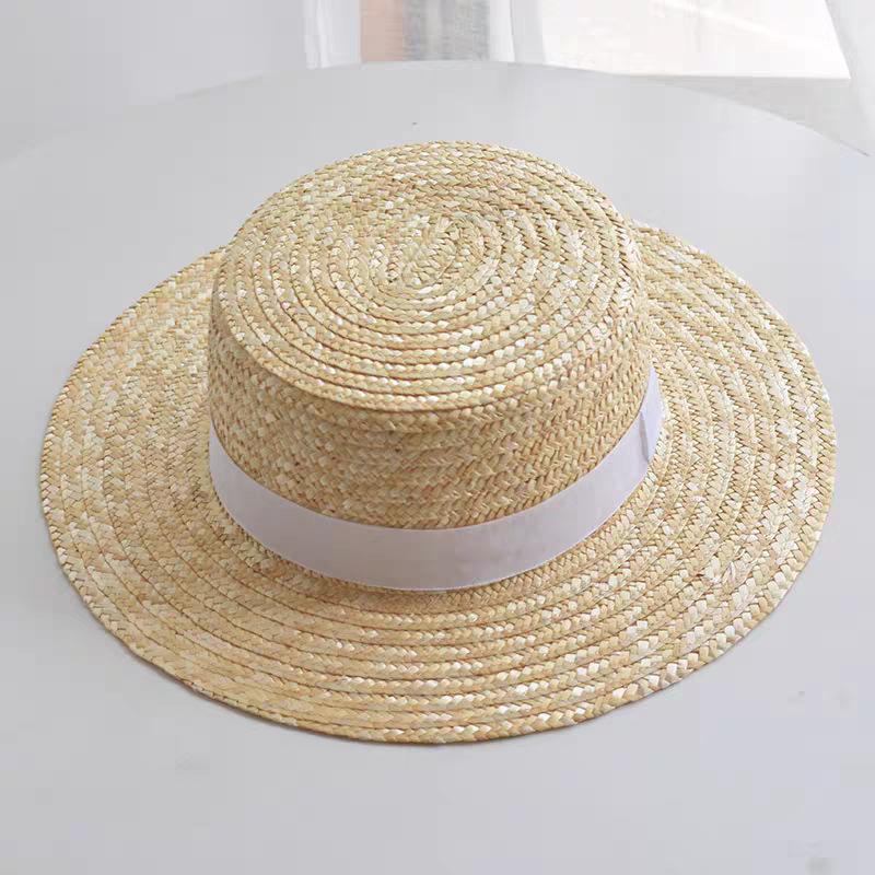 Big head circumference straw hat women's summer seaside vacation sun protection sun hat beach big brim fashion natural straw flat top hat