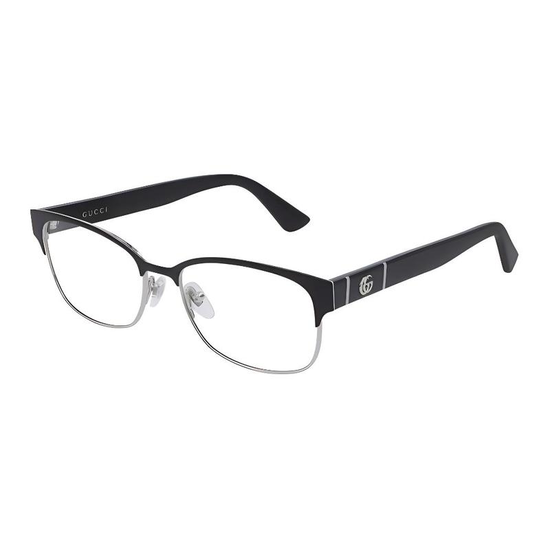 Gucci Temple Logo Eyebrow Frame/Browline Frame Optical Frame Women s Black