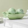 Creative Pea Ceramic Seasoning Jar Set, Wedding Companion Gift, Green Ceramic Jar Gift Box, Useful Kitchen Tools, Home Decor
