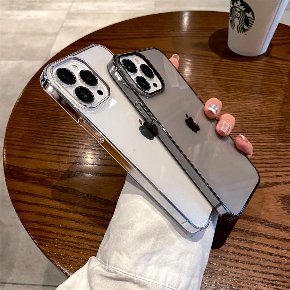 Prabangus skaidrus kieto plastiko PC dėklas, skirtas iPhone 16E 16 15 14 13 12 Mini 11 Pro Max X XR XS 7 8 Plus, atsparus smūgiams, kristalinis dangtelis
