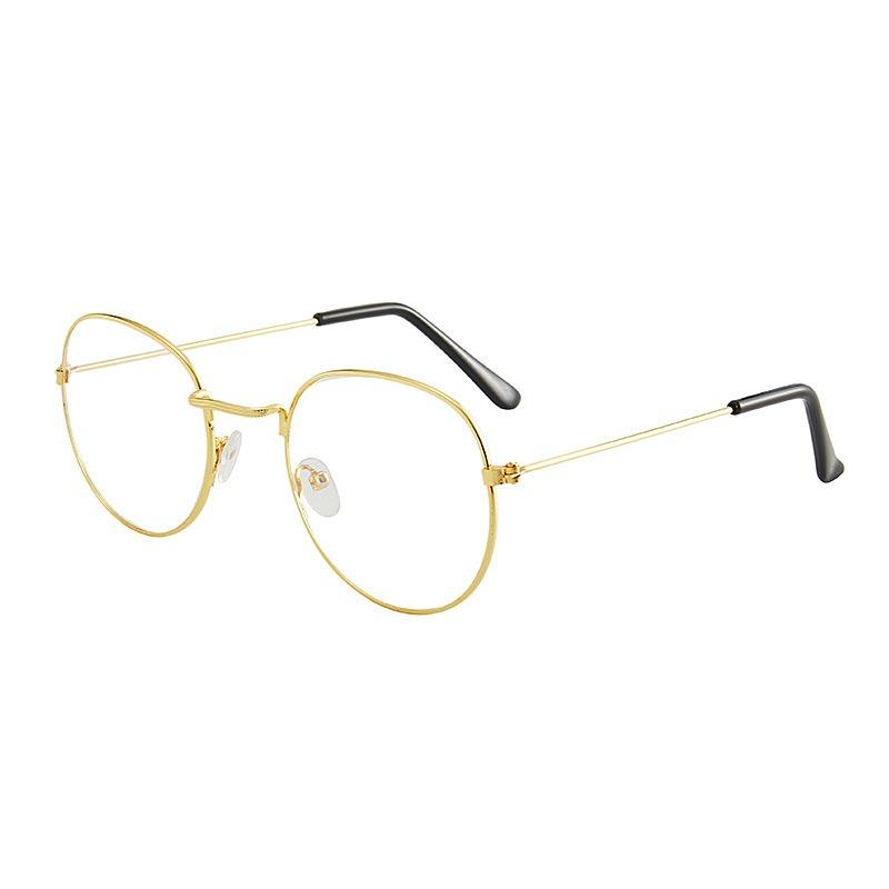 New Metal Frame Men s and Women s Small Fresh Glasses Artistic Round Metal Large Frame