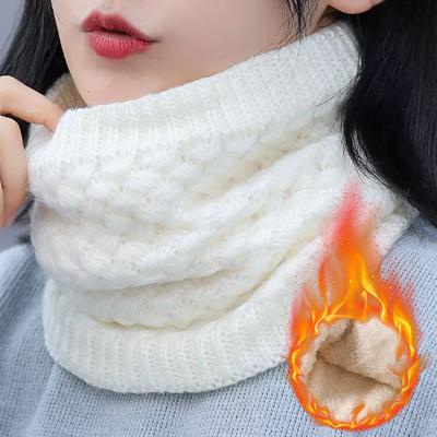 Men's and Women's Versatile Fleece Thickened Single Loop Head Winter Warm Knitted Scarf Cover