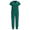 Women's Uniform Quick,drying Fabric Color V,neck Pocket Short,sleeved Trousers Suit Uniform Suit