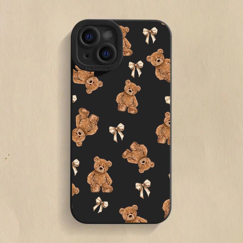 

Cute Bow Bear Silicone Soft Phone Case For Xiaomi Mi 15 14T 13T 12T Pro 14 13 11 Lite 5G NE Poco F6 F5 X5 M6 X7 Pro Cover Poco F3