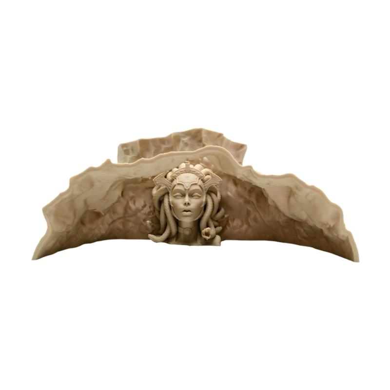 Shrimp Breeding Cave Hide Place Mythical Medusa Fish Tanks Decoration for Aquariums With Mythological Artwork