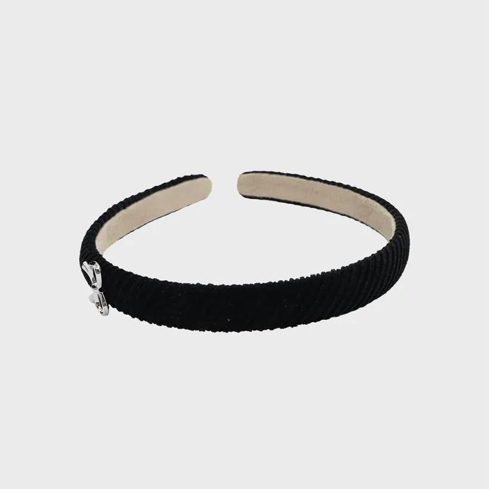CORDUROY RIBBON HAIRBAND_BLACK