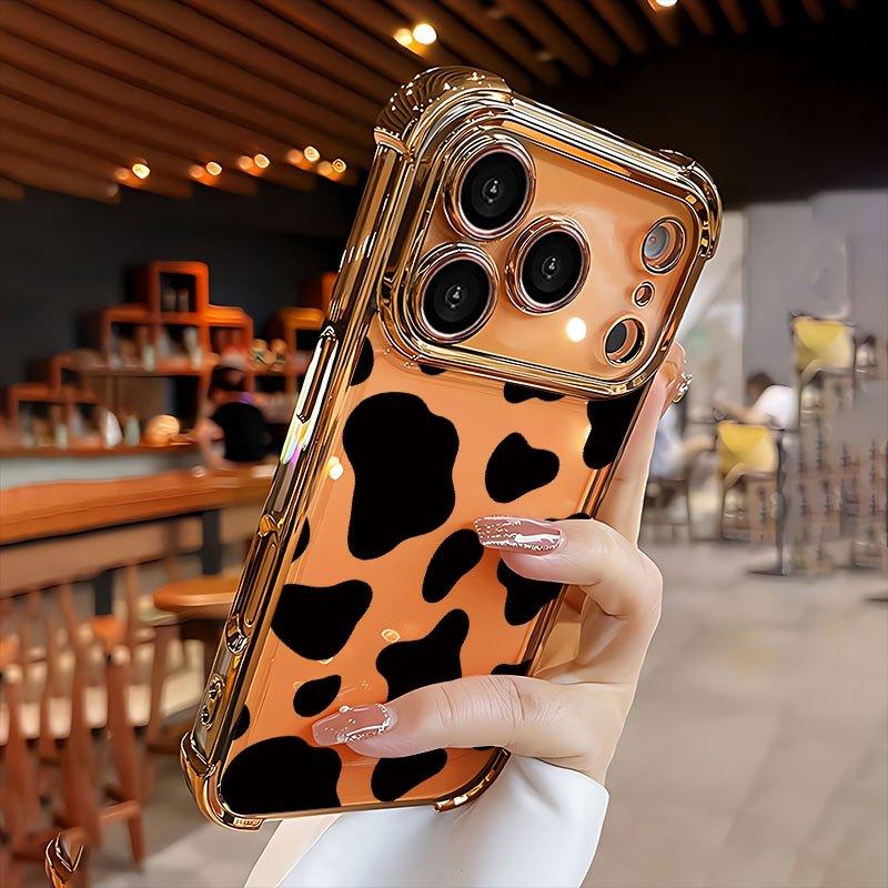 Cow Patterned Anti Drop Phone Case Suitable for iPhone 17 16 15 14 13 12 11 Pro/Max/Plus Anti Drop and Shockproof Back Cover