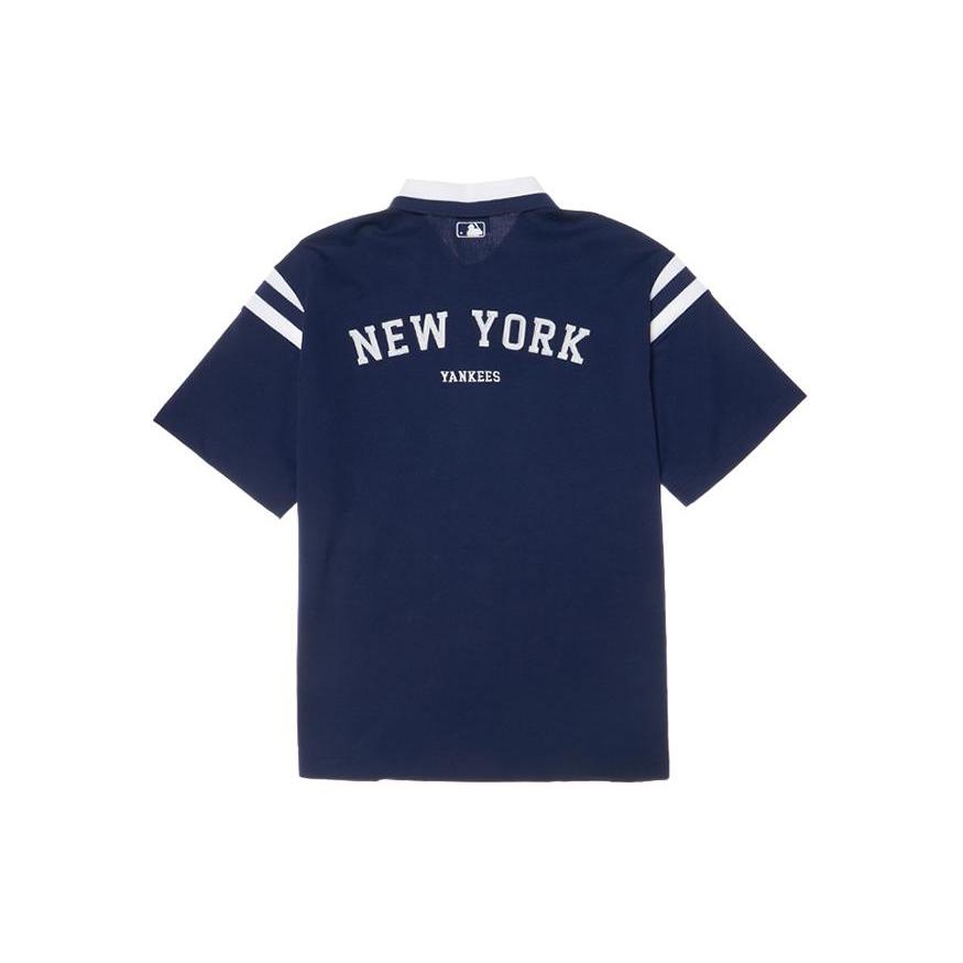 New MLB Polo Shirt Unisex Navy Blue 3APQV0143-50NYS