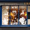 Fenster-Vinyl-Weihnachtsaufkleber Schneeflocke Rentier Deko für die festliche Jahreszeit