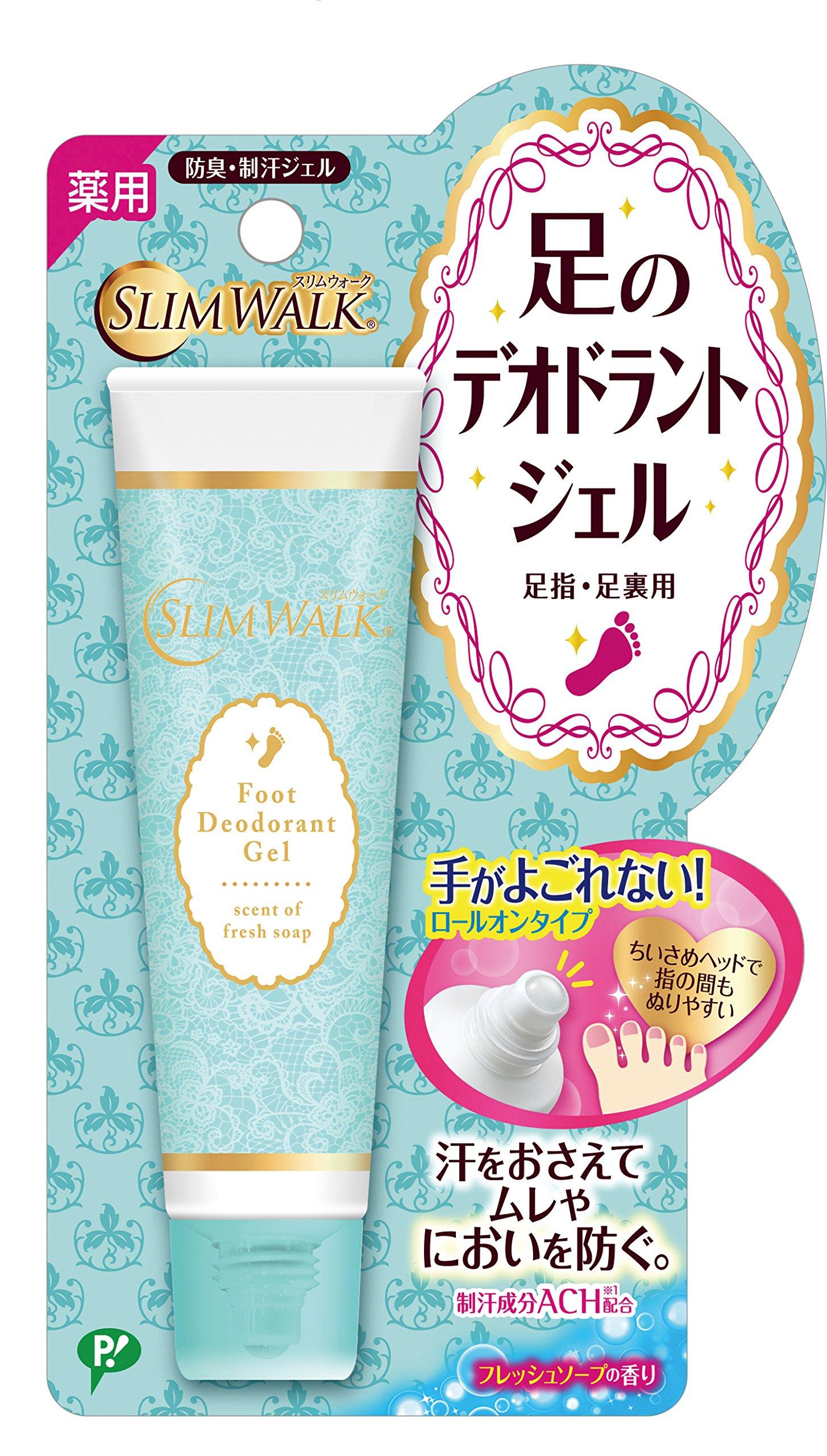 Slimwalk Foot Deodorant Gel for Toes and Fresh Soap 30ml Soles, Scent,