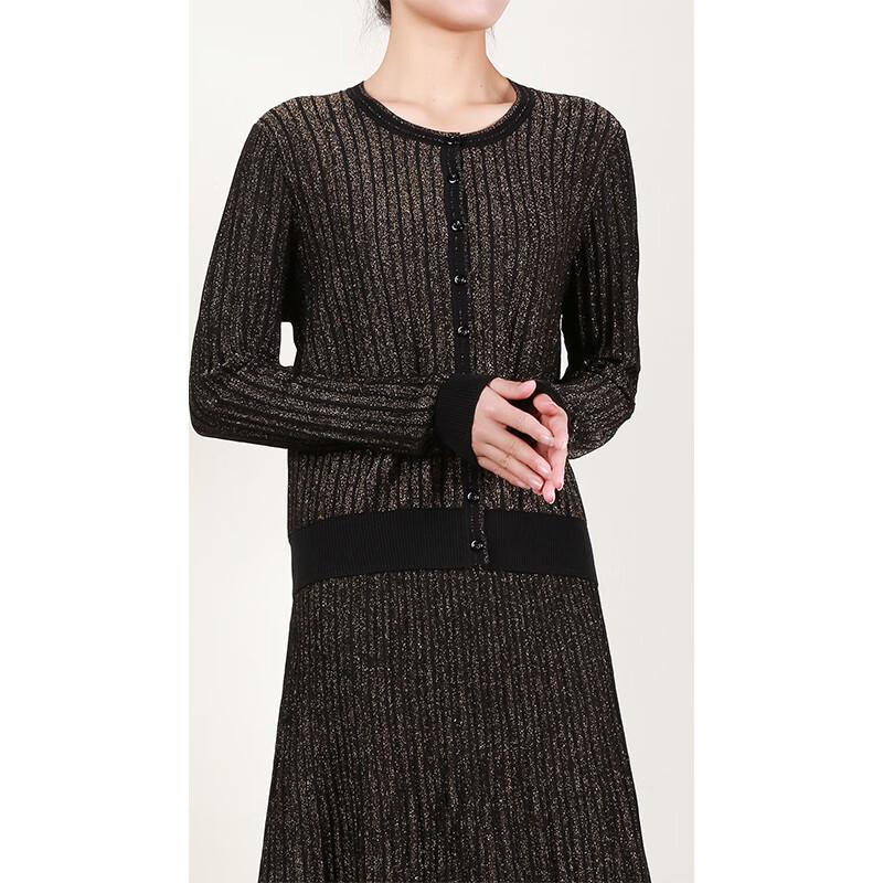 Anlom Women's Round Neck Long Sleeve Knit Cardigan