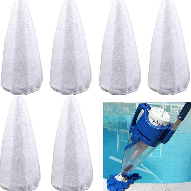 10PCS Swimming Pool Filter Cotton Filter Bag Tear Resistant Filter Catcher for Various Pool Vacuums Type Maintenance Use