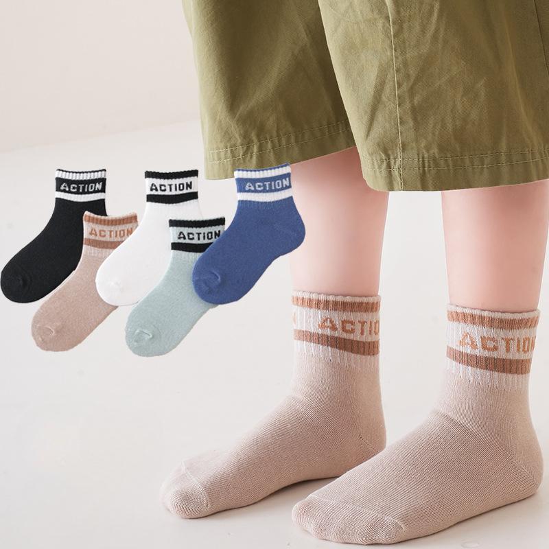 

5 пар детских носков, носки для спорта на открытом воздухе для мальчиков и девочек, детские полосатые носки, весна 8-12Y