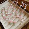 Bow pearl crystal necklace niche sweet girl heart collarbone chain temperament versatile pastoral jewelry