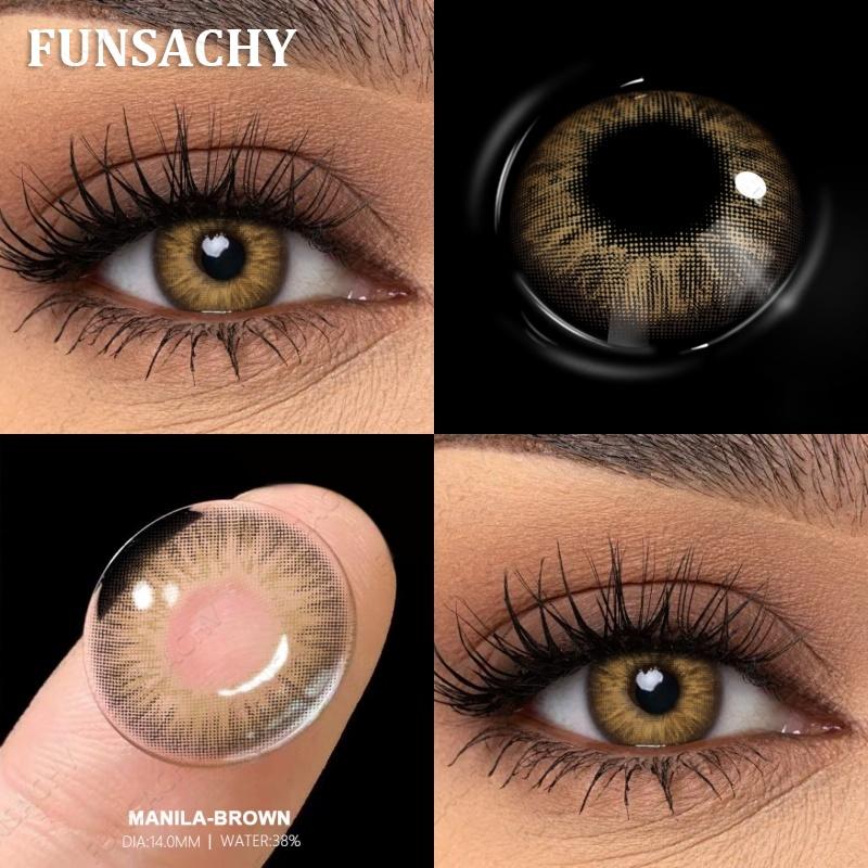 FUNSACHY 2Pcs Colored Contacts Lenses Beauty Fashion Health Soft Natural Contacts Lens Eye Color Makeup Yearly Cosmetics Pupils