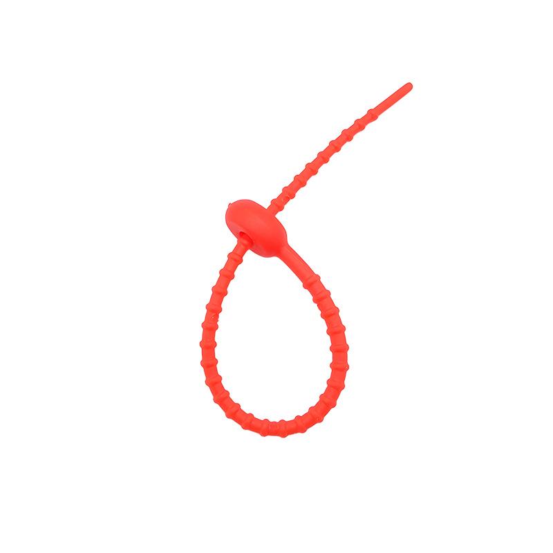 Multicolor TPR Silicone Zip Ties: Elastic Self-Locking, Reusable Cable Organizers & Keychain Pendants.
