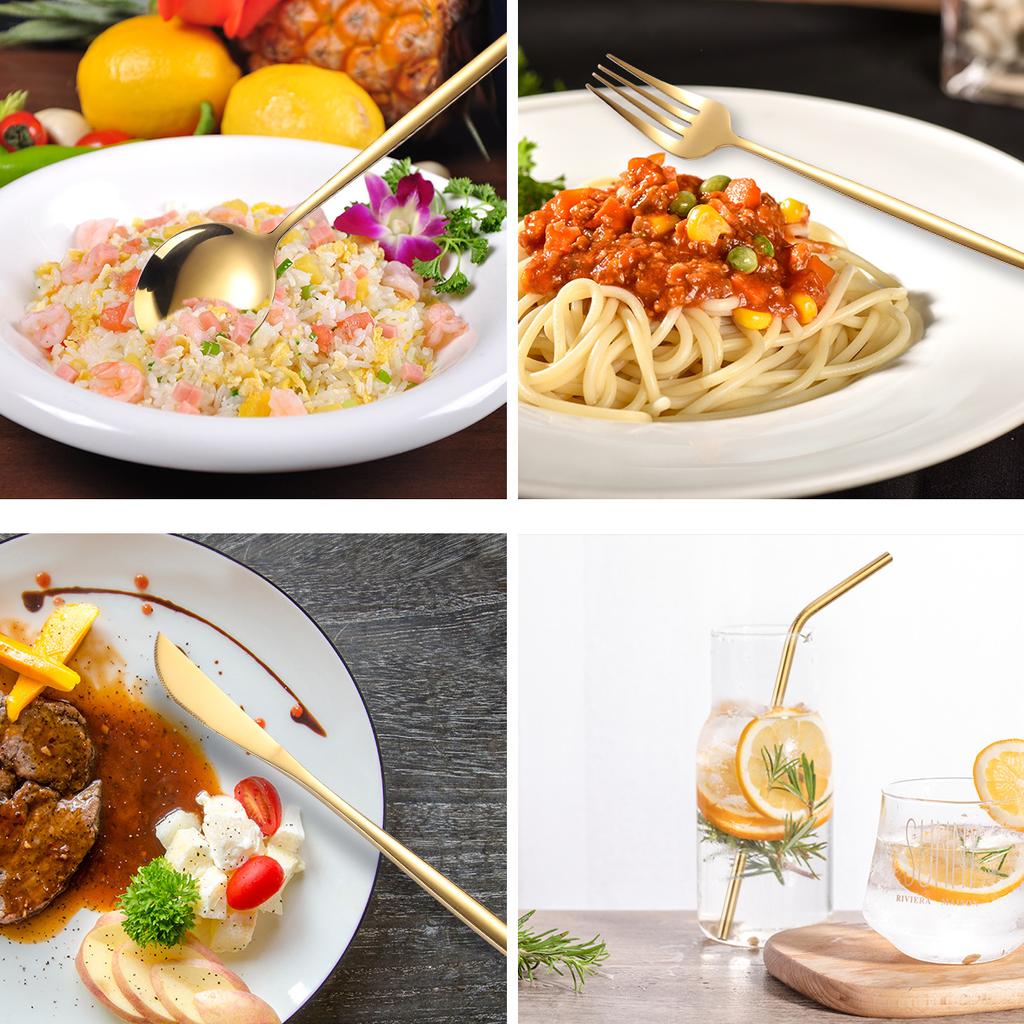 16-teiliges modernes Besteckset aus Edelstahl – langlebige, rostbeständige Utensilien für den Heim- und Restaurantgebrauch